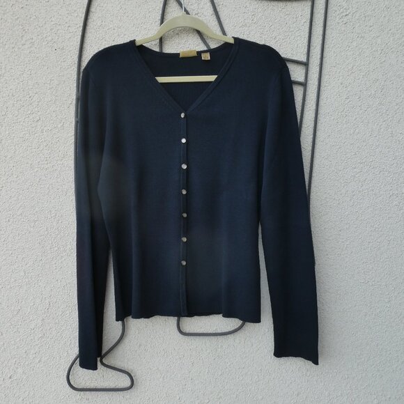 Caslon Classic Black Cardigan Size Large - Picture 1 of 5